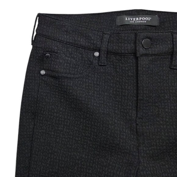 Liverpool Madonna Leggings Womens 8 Black Textured Skinny Mid Rise Pant - Picture 3 of 10
